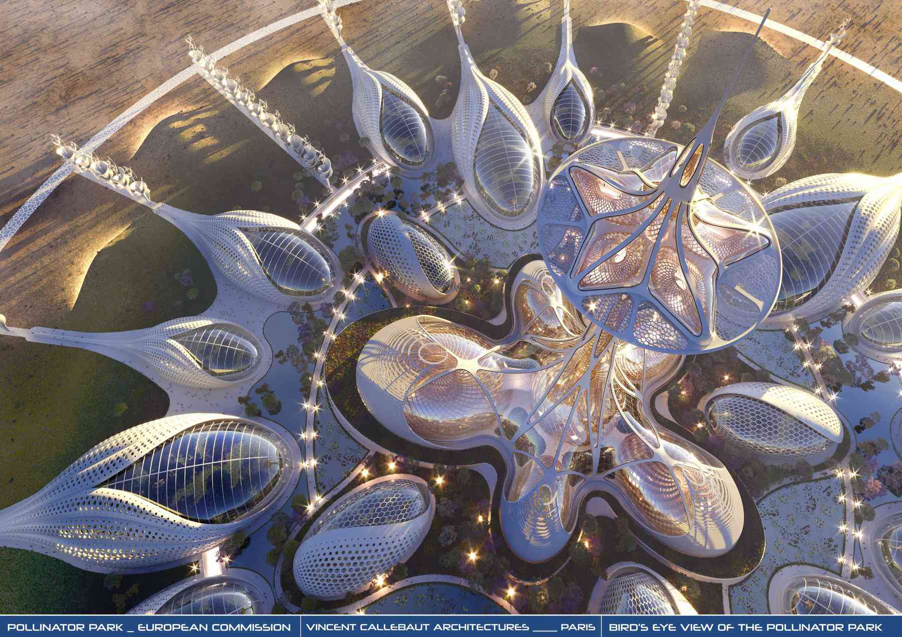 Pollinator Park - credit photo and rendere Vincent Callebaut Architects and European Commission