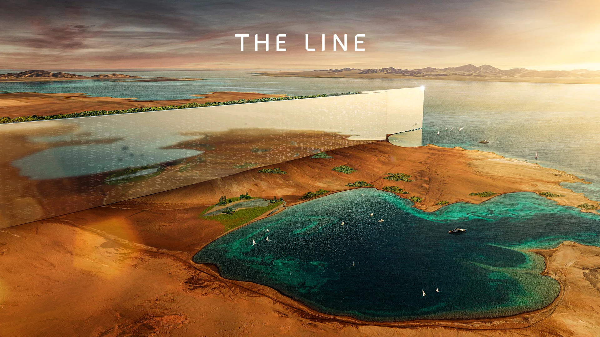 The Line, NEOM una facciata a specchio per la smart city lunga 170 km - Rinnovabili.it