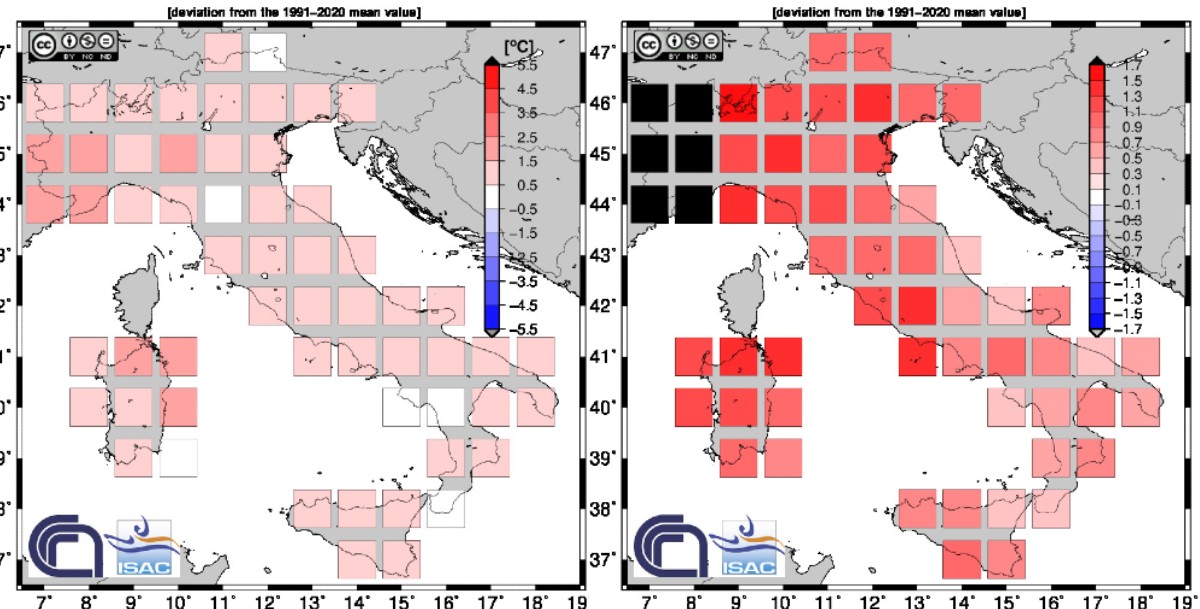 Riscaldamento globale in Italia: a novembre ‘solo’ +0,94 gradi