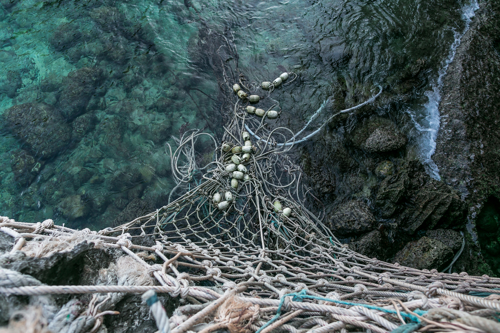 attrezzi da pesca abbandonati