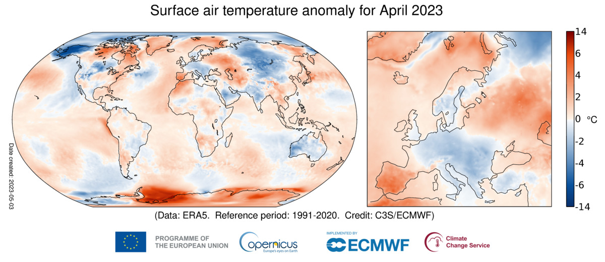 Riscaldamento globale 2023: il 4° aprile più caldo di sempre