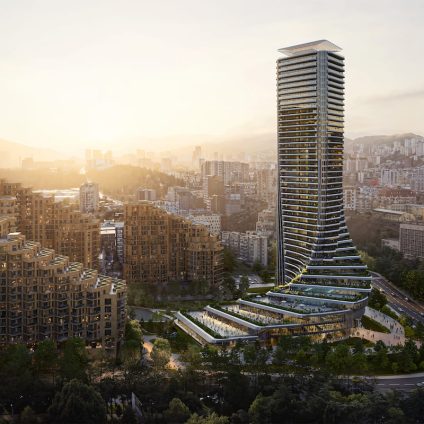 Rinnovabili • Cityzen Tower, il parco a cascata del team Zaha Hadid sarà LEED Gold