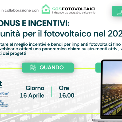 Rinnovabili • Bandi, Bonus e incentivi: le opportunità per il fotovoltaico 2025 [Webinar]