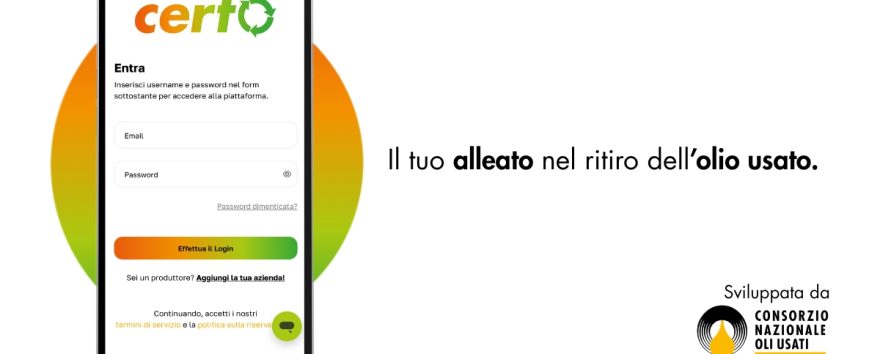 Rinnovabili • CONOU presenta Certo, l'App che semplifica il ritiro degli oli minerali usati