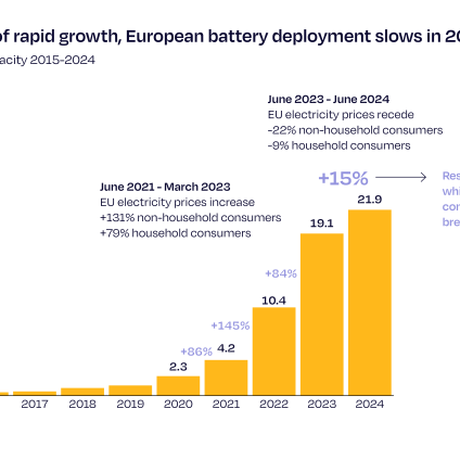 Rinnovabili • BESS in Europa: 22 GWh di nuove batterie nel 2024. Italia 2° mercato