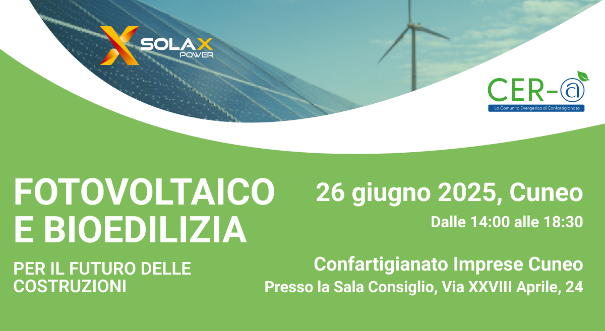 Energia pulita ed edilizia verde: SolaX Power Italia a Cuneo, per un seminario sulle innovazioni tecnologiche per un futuro sostenibile