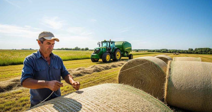 Rinnovabili • Riciclo dei rifiuti plastici agricoli la tecnologia low-cost che trasforma il baling twine in materiali durevoli