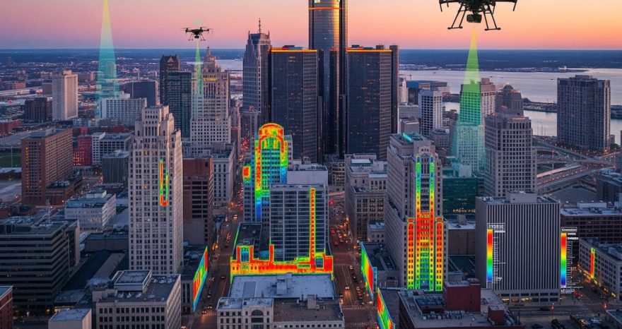 Rinnovabili • Quando il risparmio energetico degli edifici viene dai droni: il progetto del Michigan