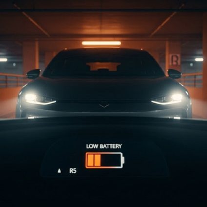 Rinnovabili • fai un'immagine di un'auto elettrica con poca autonomia di batteria