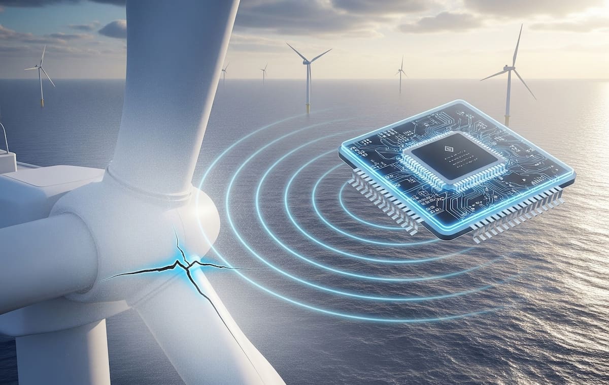 Un nuovo chip “rivela crepe” per il monitoraggio remoto delle pale eoliche