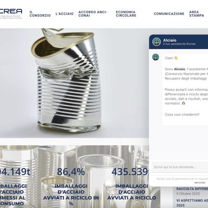 Rinnovabili • Ricrea lancia Alciaio, la prima intelligenza artificiale per il riciclo degli imballaggi in acciaio 