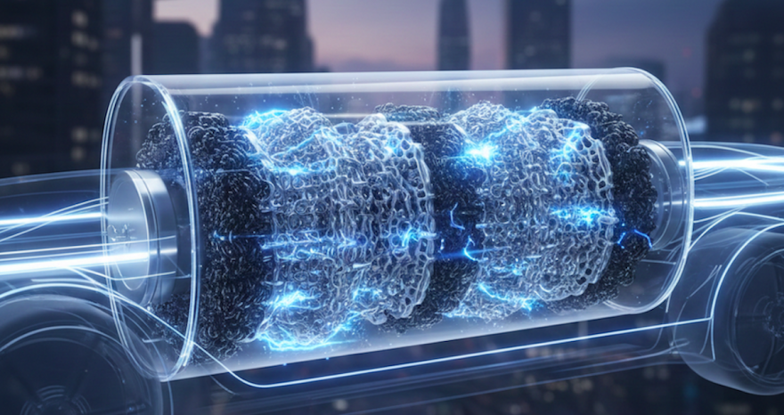 Rinnovabili • Una batteria senza anodo potrebbe raddoppiare l'autonomia delle auto elettriche. Se le attuali batterie agli ioni di litio hanno permesso la diffusione dei primi modelli di BEV, il limite fisico della densità energetica, cioè l'autonomia, sta spingendo la ricerca internazionale verso soluzioni sempre più efficienti. Una delle più interessanti arriva dalla Corea del Sud, dove un team di scienziati ha presentato un prototipo di batteria senza anodo in grado di superare i 1.200 Wh/L, (la densità energetica volumetrica) quasi il doppio rispetto ai circa 650 Wh/L delle celle standard attuali. Cosa significa senza anodo In una batteria tradizionale ci sono due poli tra cui si muove l'energia: il catodo e l'anodo. L'anodo occupa spazio e aggiunge peso, ma serve solo come scaffale per ospitare gli ioni di litio. Nelle batterie senza anodo, quel contenitore di grafite viene eliminato e la batteria diventa molto più piccola e leggera a parità di energia contenuta Addio all’anodo nelle batterie: stesso spazio più energia Il concetto di batteria senza anodo elimina una delle componenti più ingombranti e pesanti della cella tradizionale. In un sistema convenzionale, gli ioni di litio si muovono tra il catodo e un anodo, mentre in questa configurazione di batteria senza anodo, durante la prima carica, gli ioni di litio migrano dal catodo e si depositano direttamente su un collettore di corrente in rame, formando uno strato di litio metallico. Questa architettura permette di eliminare il materiale ospite dell'anodo, riducendo volume e peso del pacco batteria. È come se un'auto a benzina consentisse una quantità doppia di carburante, ma senza aumentare le dimensioni del carburante. Superare lo scoglio dei dendriti: cosa sono? Fino ad oggi, il limite principale delle batterie al litio metallico è stata la formazione dei dendriti, formazioni aghiformi di litio che crescono durante i cicli di carica/scarica, rischiando di perforare il separatore e causare cortocircuiti o incendi. La soluzione coreana, pubblicata sulla rivista scientifica Advanced Materials, si basa su un framework polimerico reversibile arricchito con nanoparticelle d'argento. Questo supporto guida il deposito del litio in modo uniforme, impedendo la crescita disordinata dei dendriti. A completare l'innovazione è un nuovo elettrolita progettato ad hoc che crea uno strato protettivo ultra-sottile sulla superficie del litio, agendo come una sorta di 