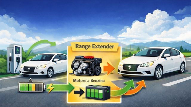 Rinnovabili • Che cos'è l'auto range extender? L'elettrica con un po' di motore termico