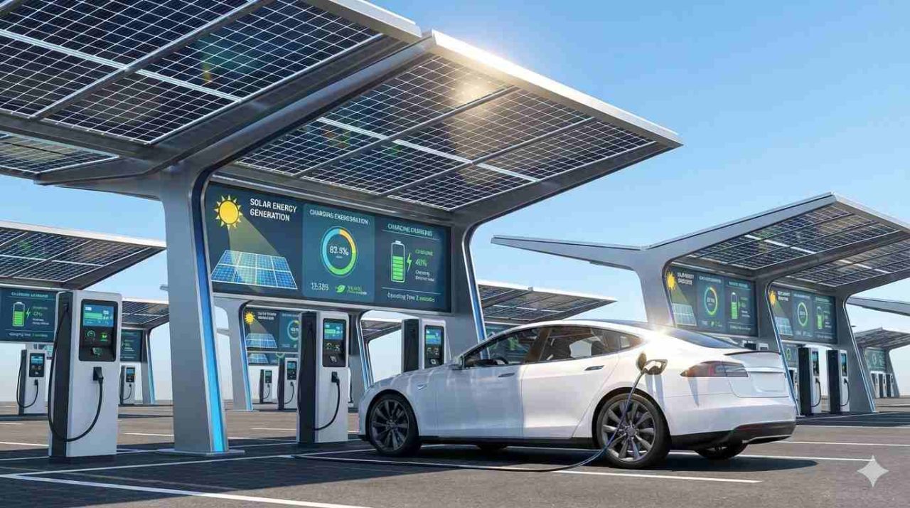 Rinnovabili • Stazioni di ricarica fotovoltaiche: come progettarle secondo l’IEA