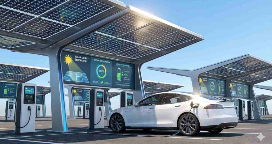 Rinnovabili • Stazioni di ricarica fotovoltaiche: come progettarle secondo l’IEA