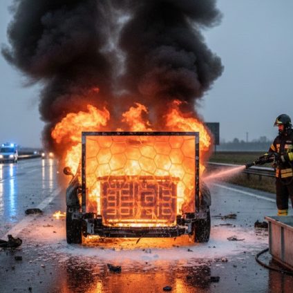 Rinnovabili • Incendio auto elettrica, la batteria che