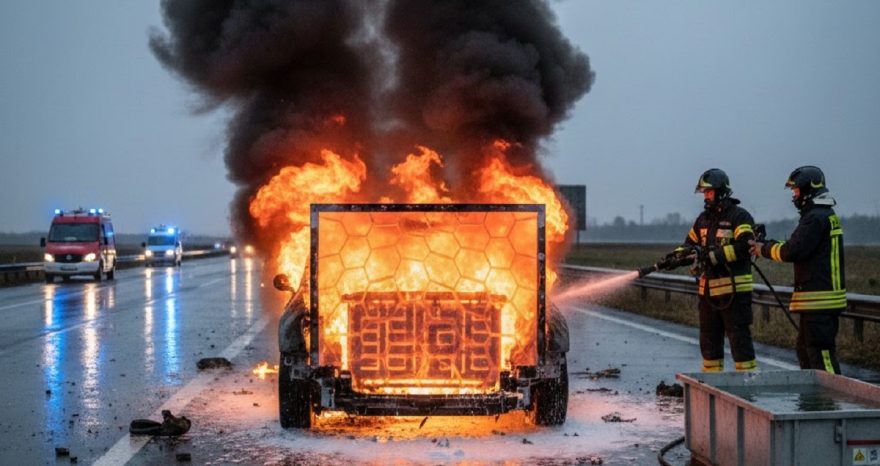 Rinnovabili • Incendio auto elettrica, la batteria che 