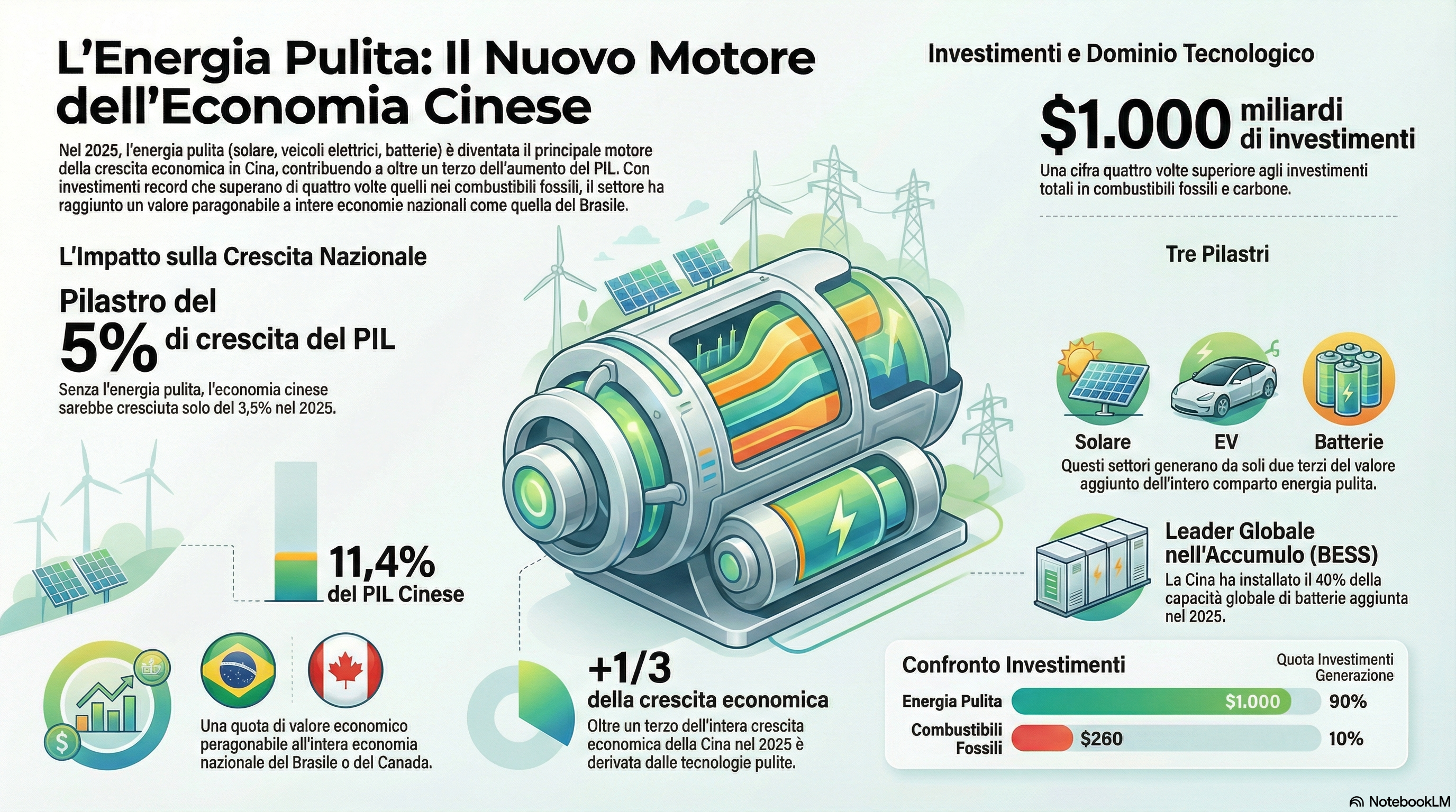 Dall'energia pulita deriva più di un terzo della crescita del PIL cinese nel 2025