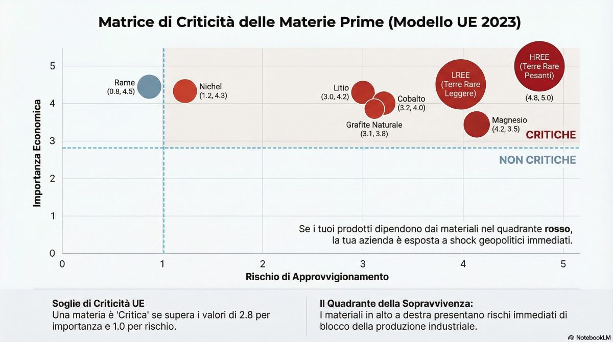 Matrice di criticità delle Materie Prime Critiche
