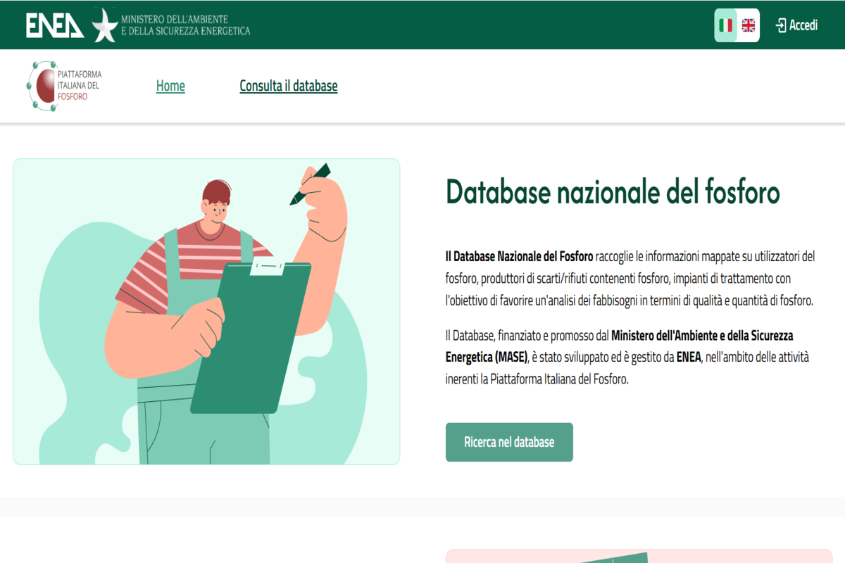 ENEA, il Database Nazionale del Fosforo come strumento per l’economia circolare