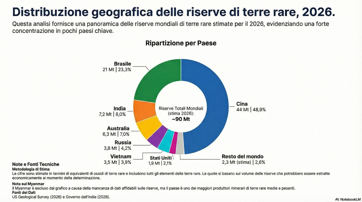 Distribuzione Geografica delle riserve di terre rare, 2026