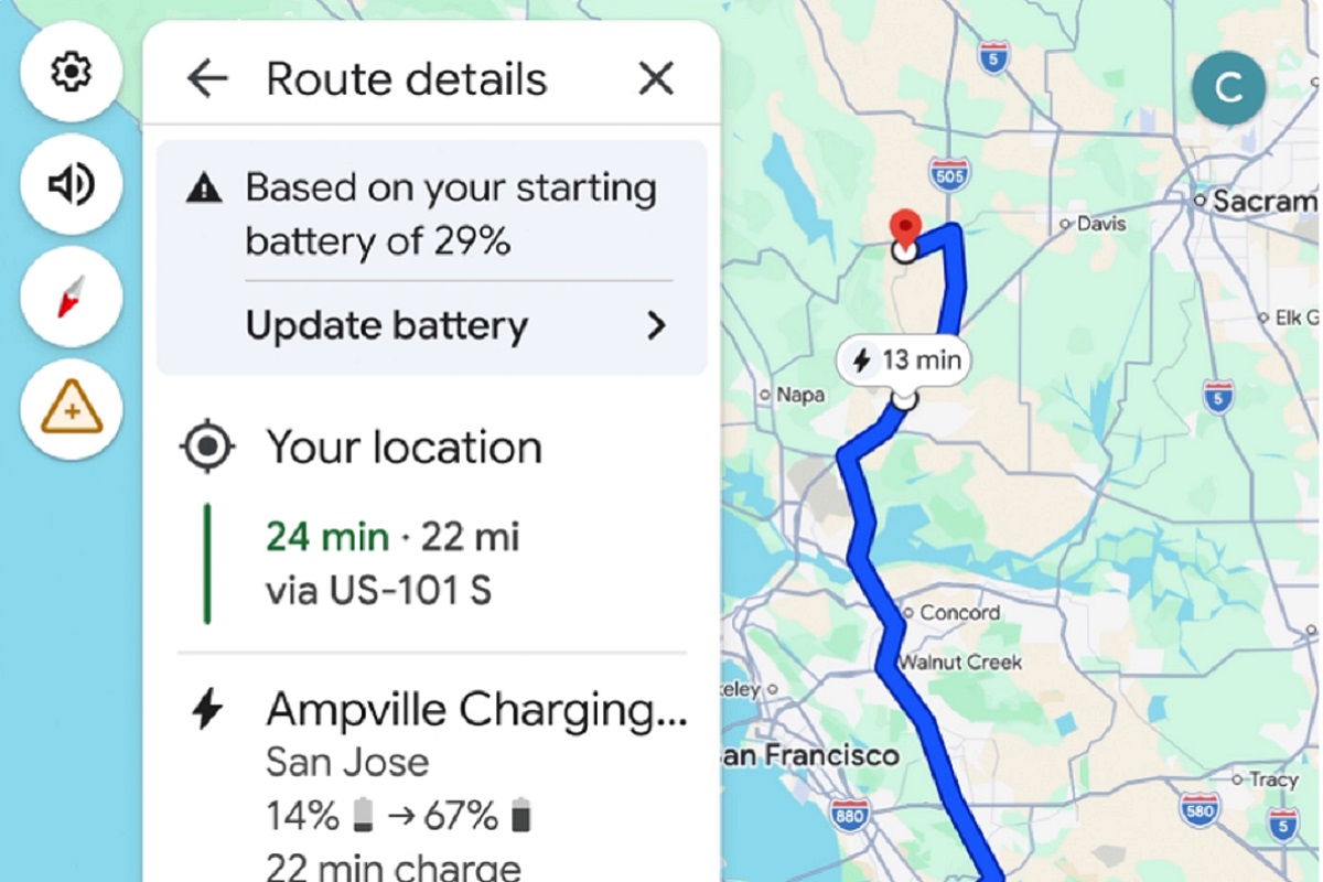 Google Maps si aggiorna per le auto elettriche: calcolo dei consumi e soste di ricarica con l’IA