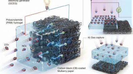 Rinnovabili • Batteria a base di gas serra: produce energia mentre pulisce l’aria