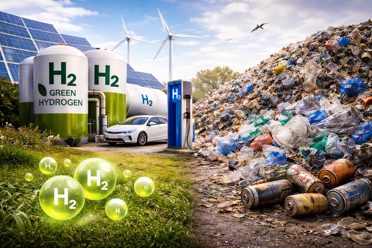 Rinnovabili • Dai rifiuti in plastica e batterie esauste, la trasformazione in idrogeno verde: la scoperta