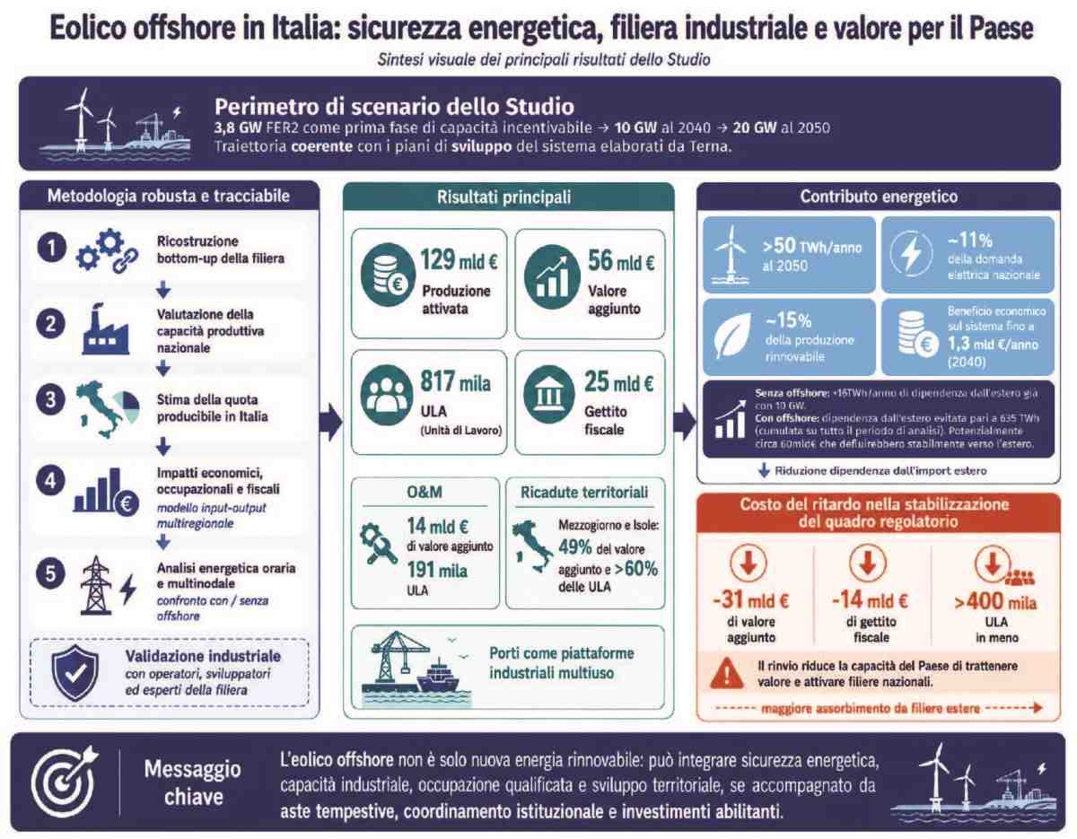 Eolico offshore in Italia - sicurezza energetica, filiera industriale e valore per il Paese