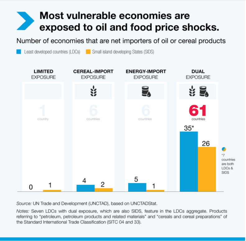 Le economie vulnerabili particolarmente esposte agli shock dei prezzi 