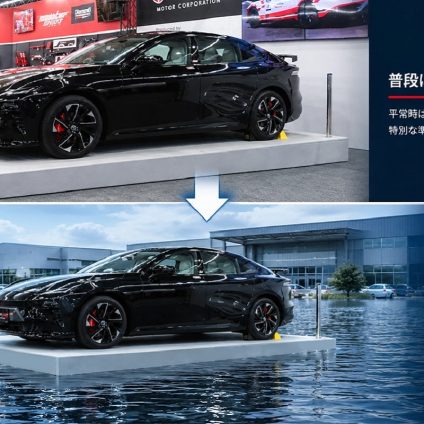 Rinnovabili • Il parcheggio che sale con l'acqua: in Giappone il pavimento galleggiante per salvare l'auto dalle alluvioni