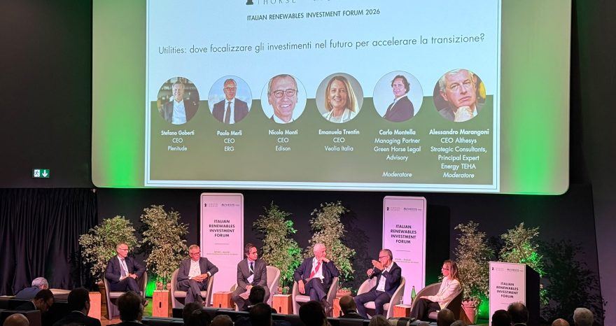 Rinnovabili • Green Horse Advisory e Althesys - TEHA Group: al via a Roma l’Italian Renewables Investment Forum 2026